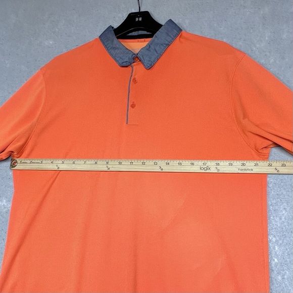Nike Dri-Fit Polo Shirt Men’s Large Golf Performance Classic Short Sleeve Orange - Picture 3 of 9